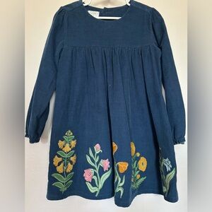 Mud Pie Navy Kids Dress with Floral Embroidery